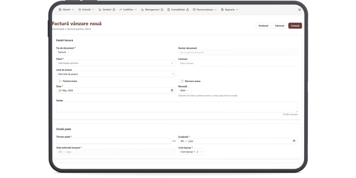 modul vanzari- quickfin.erp